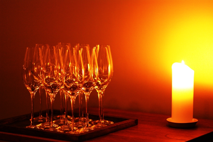 Champagn glasses, restaurant noma, 2011