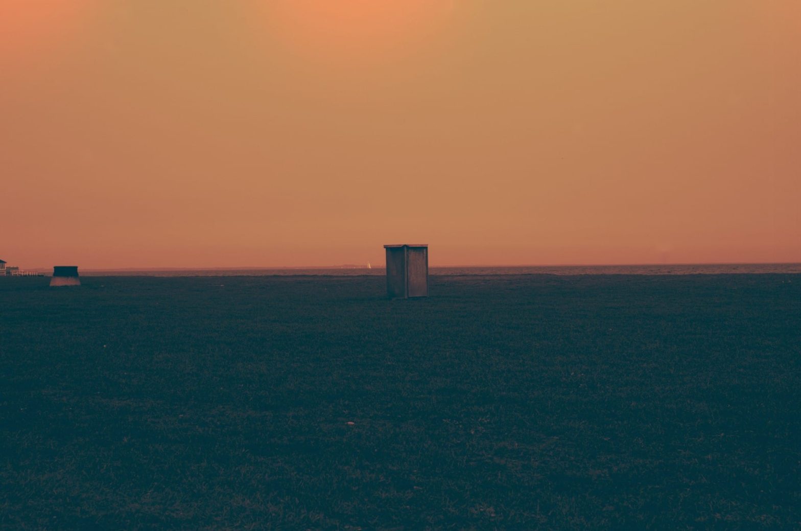 Dystopian view of the Swedish coastline from Hellerup, Denmark. First work in 'The Time Is out of Joint' series.